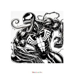 Coloriage Venom facile à imprimer