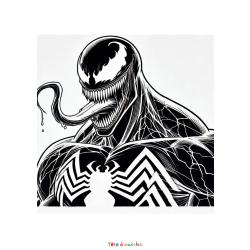 Coloriage du portrait de Venom à imprimer