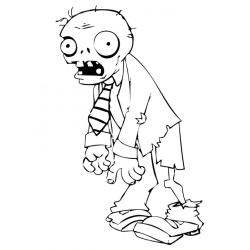 Coloriage d'un zombie facile à imprimer avec Tête à modeler