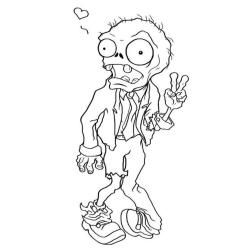 Coloriage d'un zombie en pdf