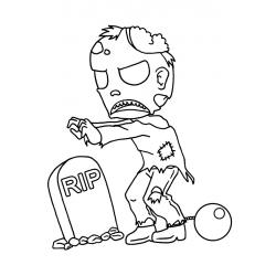 Coloriage d'un zombie en pdf