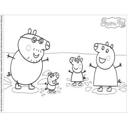 Coloriage de Peppa Pig avec son doudou
