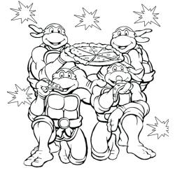 Coloriage de Michelangelo des tortues Ninja 