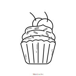 Coloriage Cupcake Saint Valentin