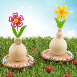 ?️Retrouvez un tuto pour apprendre à fabriquer un joli petit vase avec des perles en bois?