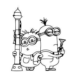?Coloriage de Kevin et Dave à imprimer gratuitement ✅avec Tête à modeler