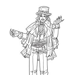 Coloriage du vampire réaliste à imprimer avec Tête à modeler