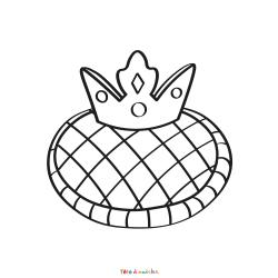 Coloriage d'une galette des Rois et sa couronne à imprimer