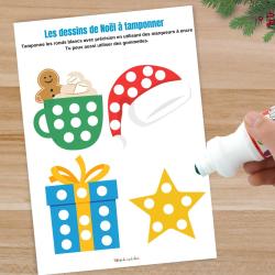 Tamponnez les formes de Noël