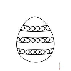 Retrouvez le coloriage d'un oeuf de Pâques avec des petits ronds dans des bandes et imprimez un dessin aux enfants pour les fêtes