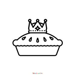 Coloriage d'une tourte et la couronne à imprimer avec Tête à modeler