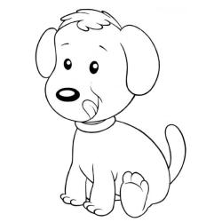 Coloriage chiot à imprimer