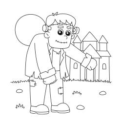 Coloriage d'un zombie en pdf à imprimer avec Tête à modeler