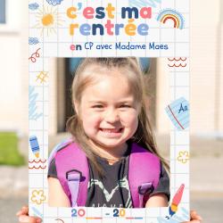 Un cadre photobooth à imprimer pour la photo de la rentrée des enfants