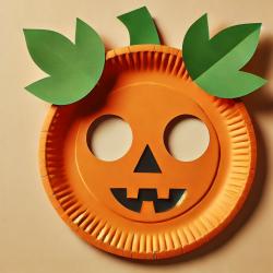 ?Un masque citrouille en assiette | Tuto Halloween | Tête à modeler