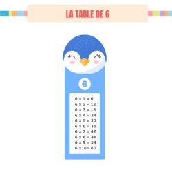 Table de 6 à imprimer