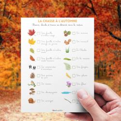 Chasse aux trésors de l'automne : guide et fiche à imprimer