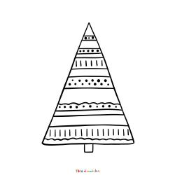 Coloriage d'un sapin de Noël triangle à imprimer