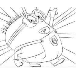 ?Coloriage d'un minion qui danse à imprimer ✅avec Tête à modeler