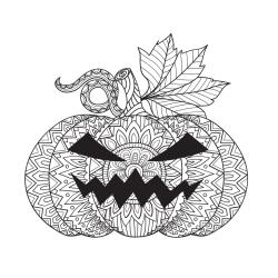 Coloriage d'une citrouille mandalas à imprimer avec Tête à modeler