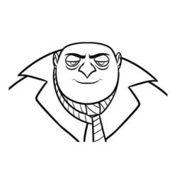 ? Coloriage du portrait de Gru à imprimer ✅avec Tête à modeler