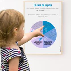 La roue de la peur est un outils à utiliser avec les enfants pour aider les enfants à comprendre et à mieux gérer leurs peurs. Cet outils est à imprimer gratuitement et à utiliser lorsque vous voyez q