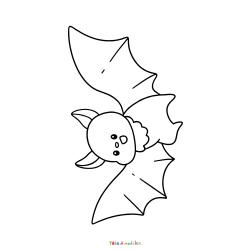 coloriage d'une chauve souris qui vole à imprimer avec Tête à modeler