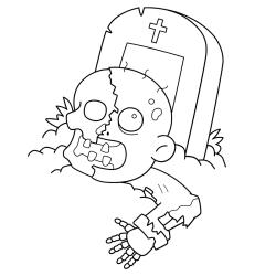 Coloriage d'un zombie qui sort de terre à imprimer avec Tête à modeler