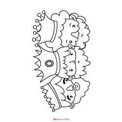 Coloriage des Rois Mages à imprimer avec Tête à modeler