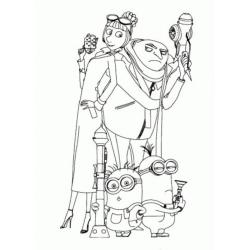 ?Coloriage Moi, Moche & mechant à imprimer gratuitement ✅avec Tête à modeler