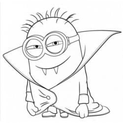 ?Coloriage d'un minion vampire à imprimer gratuitement ✅avec Tête à modeler copie