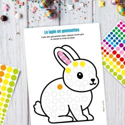Le lapin de Pâques à gommettes : dès 2 ans.