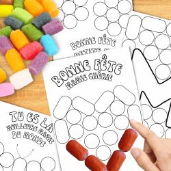 5 cartes à imprimer pour mamie à décorer avec des flocons de maïs