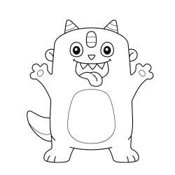 ?Coloriage d'un monstre marrant à imprimer avec Tête à modeler copie
