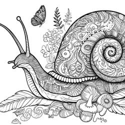 Coloriage d'un gros escargot