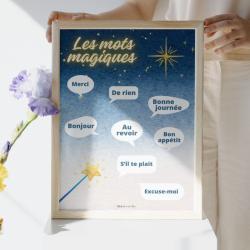 Une affiche avec les mots magiques pour instaurer la politesse en classe