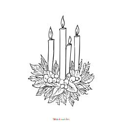 Coloriage d'une bougie gratuit à imprimer avec Tête à modeler