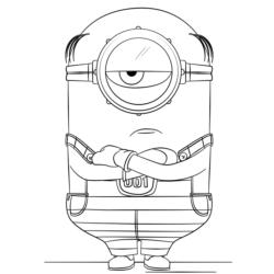 ? Coloriage d'un minion facile à imprimer ✅avec Tête à modeler copie