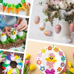 Décorations de Pâques : poussin, lapin, oeufs, corbeilles, bricolages. Les fiches expliquées en pas à pas facilitent la réalisation de ces bricolages par les petits comme les grands.
