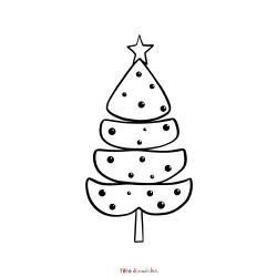 Coloriage d'un sapin de Noël plein d'originalité à imprimer