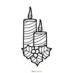 Coloriage d'une bougie en PDF à imprimer avec Tête à modeler