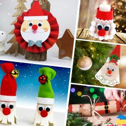 Pere Noel à réaliser en papier, en carton, en papier mâché ou simplement à colorier. Les activités et les jeux sur le Père Noël aideront les enfants à l'attendre !