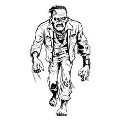 Coloriage d'un zombie réaliste à imprimer avec Tête à modeler