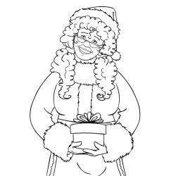 Coloriage Mère Noël gratuit