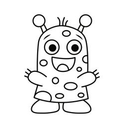 ?Coloriage d'un monstre facile à imprimer avec Tête à modeler