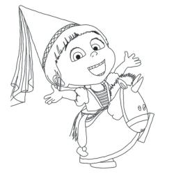 ?Coloriage d'Agnes &sa licorne à imprimer gratuitement ✅avec Tête à modeler