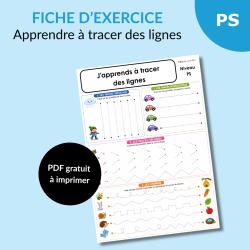 Apprendre les premiers tracés en PS : verticale, horizontale, oblique et chemins
