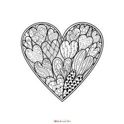 Retrouvez le Coloriage d'un coeur à imprimer et téléchargez un dessin plein d'amour aux enfants