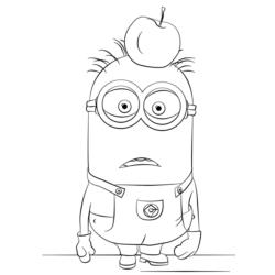 ? Coloriage d'un minion à télécharger ✅avec Tête à modeler