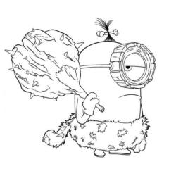 ?Coloriage Minion des cavernes à imprimer ✅avec Tête à modeler